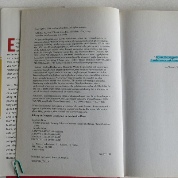 The 10X Rule: The Only Difference Between Success and Failure By Grant Cardone - Picture 10 of 12